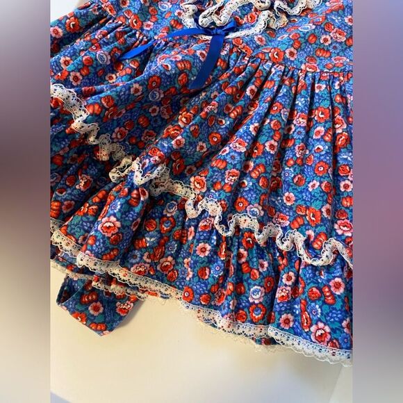 Vintage Coquette Retro Floral Ruffle Kid Baby Formal Holiday Dress:Thanksgiving - Picture 5 of 13